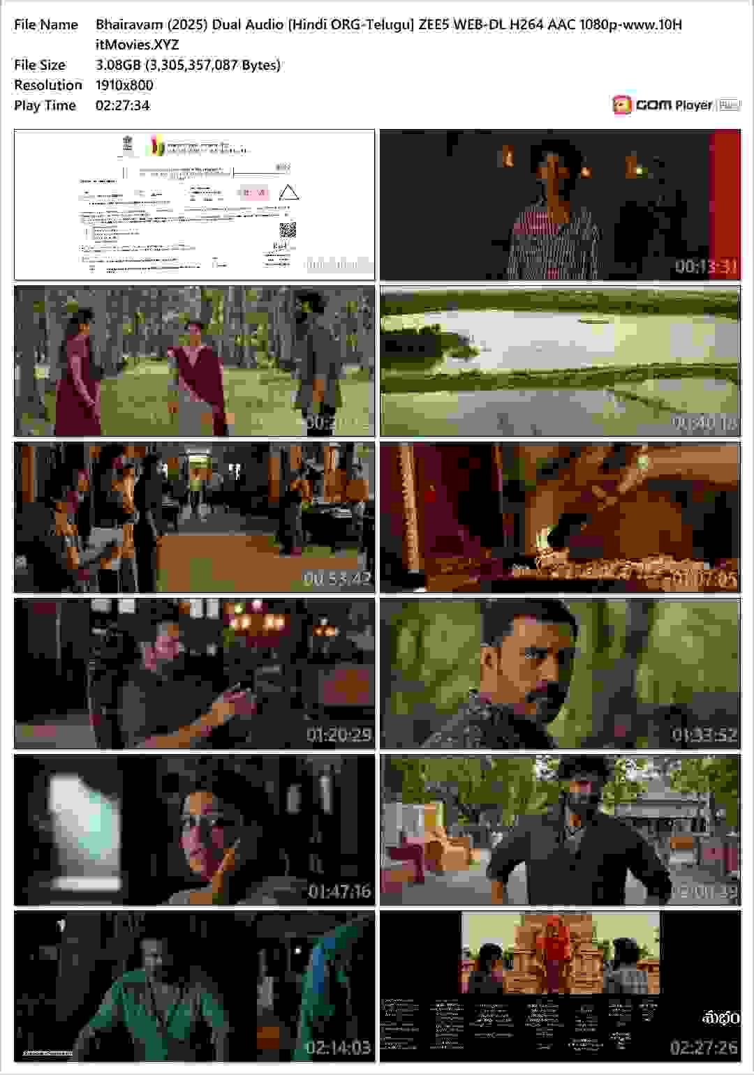 Bhairavam (2025) Dual Audio [Hindi ORG-Telugu] ZEE5 WEB-DL